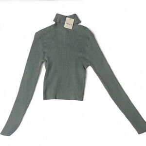 Forever 21 Ribbed Turtleneck Sweater in Light Blue